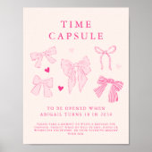 Time Capsule Sign Coquette Boog Verjaardagsfeest Poster (Voorkant)