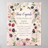 Time Capsule Strawberry Berry Eerste 1e Verjaardag Poster (Voorkant)