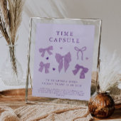 Time Capsule Teken Paarse Coquette Bow Verjaardag Poster