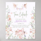 Time Capsule Whimsical garden Fairy First Birthday Poster (Voorkant)