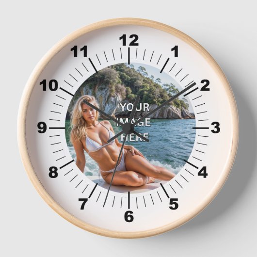 TIME! ⏰ Custom Wall Clock – Add Your Design (Voorkant)