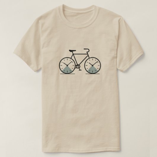 Time Cycle – Minimalistisch T-shirt met fietsklok (Design voorkant)