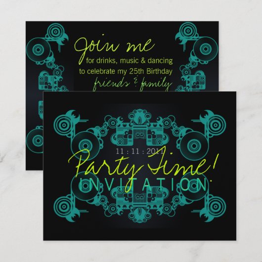 Time Dance sjabloon feestdag Kaart (Voorkant / Achterkant)