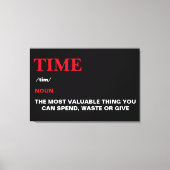 Time Definition Quote Motivatie modern cool Canvas Afdruk (Voorkant)