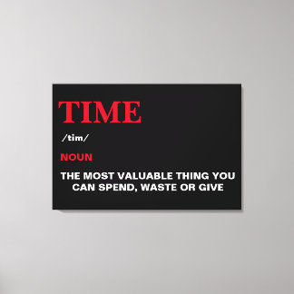 Time Definition Quote Motivatie modern cool Canvas Afdruk