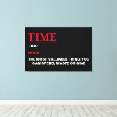 Time Definition Quote Motivatie modern cool Canvas Afdruk (Insitu (Houten vloer))