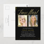Time Flies Afstuderen kondiging Briefkaart (Voorkant / Achterkant)