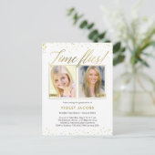 Time Flies Afstuderen kondiging Briefkaart (Staand voorkant)