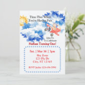 Time Flies, Airplane Bear 1st Birthday Kaart (Staand voorkant)