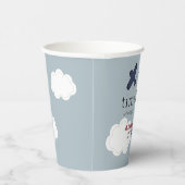 Time Flies Airplane Blue Boy Birthday Paper Cups Papieren Bekers (Rechts)