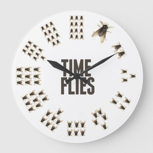 Time Flies Clock Grote Klok (Voorkant)