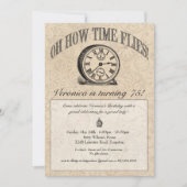 Time Flies Clock Invitation -  Kaart (Voorkant)