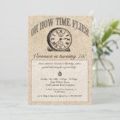 Time Flies Clock Invitation -  Kaart (Staand voorkant)