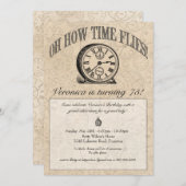 Time Flies Clock Invitation -  Kaart (Voorkant / Achterkant)