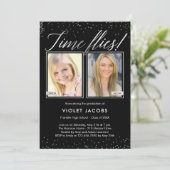 Time Flies EDITABLE COLOR Afstuderen Invision Kaart (Staand voorkant)