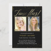 Time Flies EDITABLE COLOR Afstuderen Invision Kaart (Voorkant)