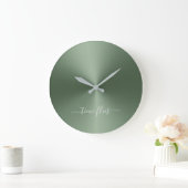 Time Flies Fern Green Metallic Style Acrylic Grote Klok (Huis)