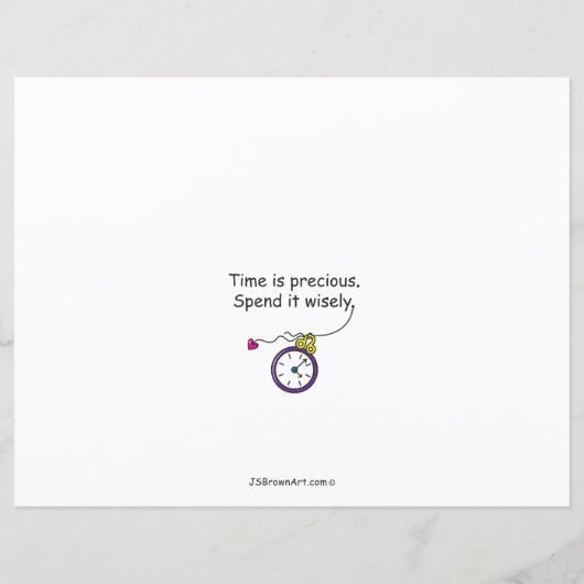 Time Flies_Flat Papierblad 11 x 8,5 inch (Achterkant)