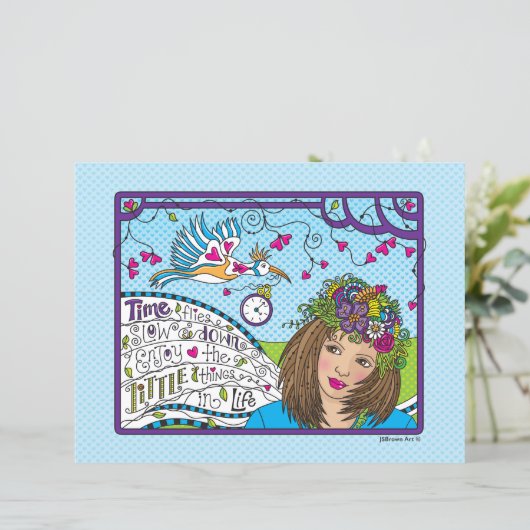 Time Flies_Flat Papierblad 11 x 8,5 inch (Staand voorkant)