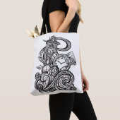Time Flies Intricate Clock Tower-illustratie Tote Bag (Dichtbij)