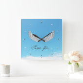 Time Flies-klok Vierkante Klok (Huis)