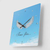 Time Flies-klok Vierkante Klok (Hoek)