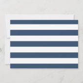 Time Flies Navy Blue Stripe Gold Foto Afstuderen Kaart (Achterkant)