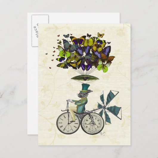 Time Flies Rabbit 3 Briefkaart (Voorkant / Achterkant)