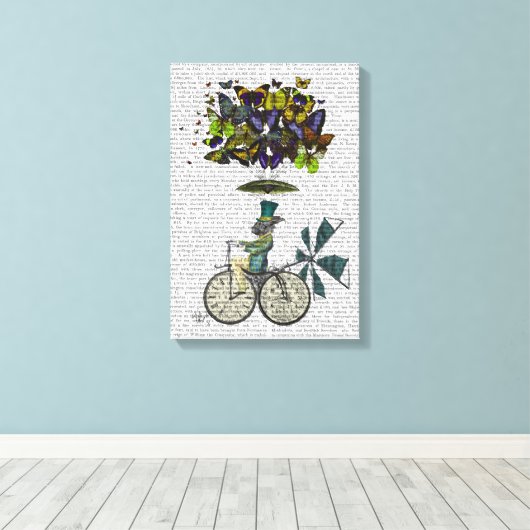 Time Flies Rabbit Canvas Afdruk (Insitu (Houten vloer))