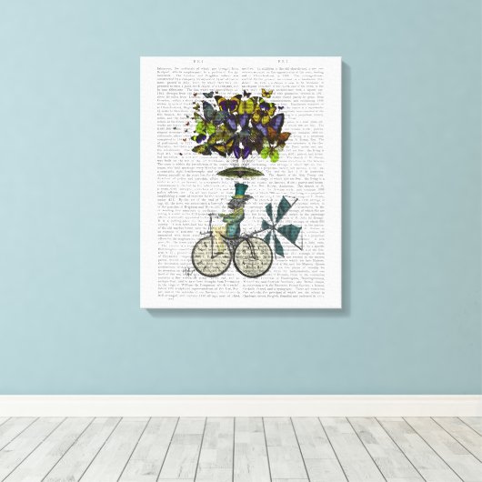 Time Flies Rabbit Canvas Afdruk (Insitu (Houten vloer))