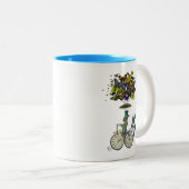 Time Flies Rabbit Tweekleurige Koffiemok (Voorkant rechts)