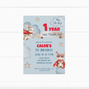 Time Flies Superheld Eerste Verjaardag Kaart