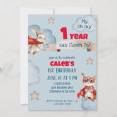 Time Flies Superheld Eerste Verjaardag Kaart (Voorkant)