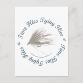 Time Flies Tying Flies Briefkaart