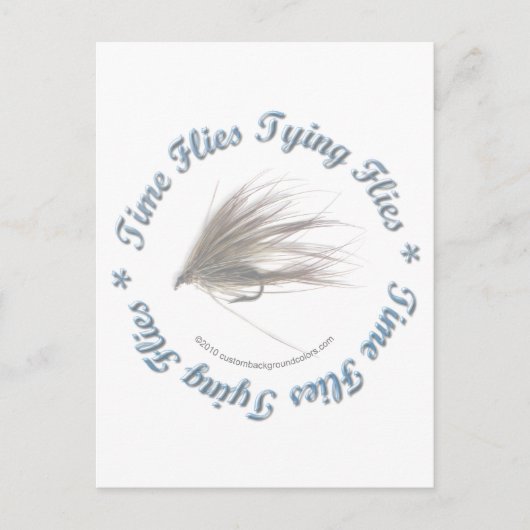Time Flies Tying Flies Briefkaart (Voorkant)
