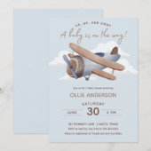 Time Flies Vliegtuig Baby shower Kaart (Voorkant / Achterkant)