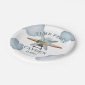 Time Flies Vliegtuig Verjaardag Foto Print Papieren Bordje (Gekanteld)