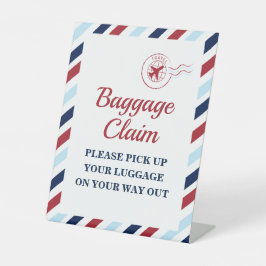 Time Flies Vliegtuig Verjaardagsbagage Claim Sign Reclamebord Met Voetstuk