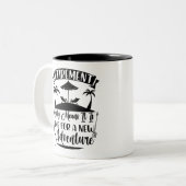 Time For A New Adventure Retication Tweekleurige Koffiemok (Voorkant links)