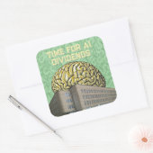 Time For AI Dividends Vierkante Sticker (Envelop)