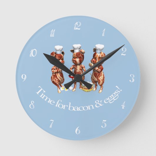 Time For Bacon and Eggs Numbered Ronde Klok (Voorkant)