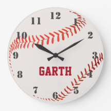 Time For Baseball Large Clock