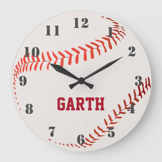 Time For Baseball Large Clock Grote Klok (Voorkant)