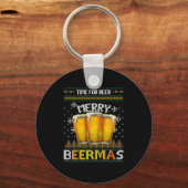 Time For Beer Merry Beermas Funny Christmas Beer L Sleutelhanger (Voorkant)