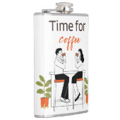 Time for Coffee Cute Couple Illustratio Mug, 15 oz Heupfles (Rechts)