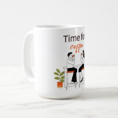 Time for Coffee Cute Couple Illustratio Mug, 15 oz Koffiemok (Voorkant links)