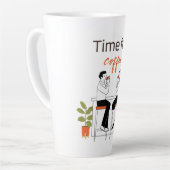 Time for Coffee Cute Couple Illustratio Mug, 15 oz Latte Mok (Linkerhoek)