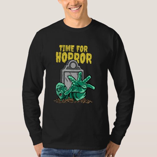 Time For Horror Halloween Zombie T-shirt (Voorkant)