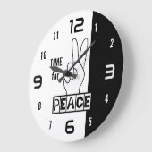 Time for Peace – Black & White Hand Design Grote Klok (Hoek)