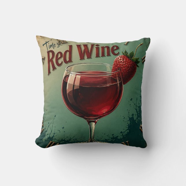 Time for Red Wine  Rustic Vineyard Kussen (Voorkant)